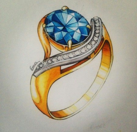 Эскизы ювелирных украшений с камнями