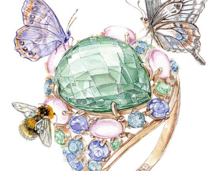 Эскиз комплекта ювелирных украшений