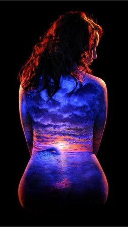 Рисование на теле мужчины