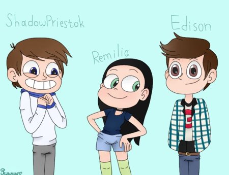 Эдисон в мультяшном стиле