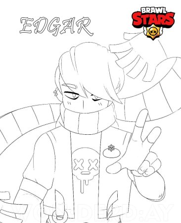 Раскраска БРАВЛ старс Эдгар