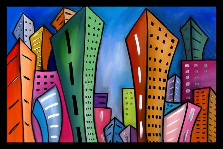 Город в стиле кубизм