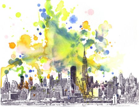 Акварельный фон город