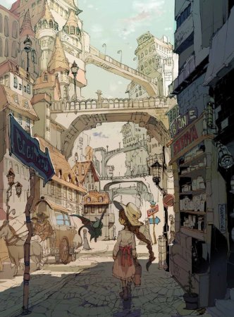 Аниме город средневековья