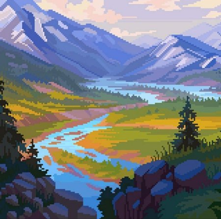 Пиксель арт пейзаж