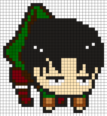 Вышивка крестиком Леви атака титанов