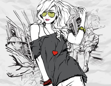 Векторная иллюстрация девушка