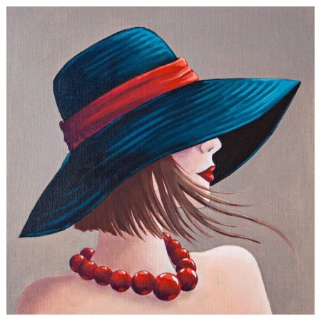 Картина девушка в шляпе