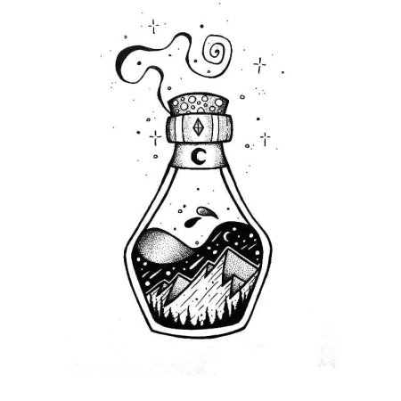 Эскиз тату бутылка