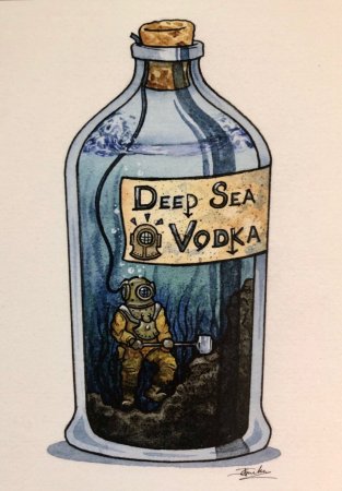 Человек в бутылке арт