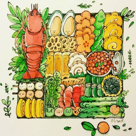 Красивые рисунки из еды
