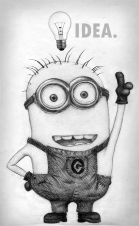 Миньоны рисунки карандашом смешные