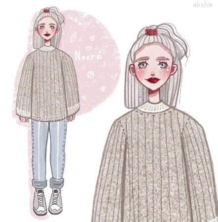 Рисование кофты оверсайз