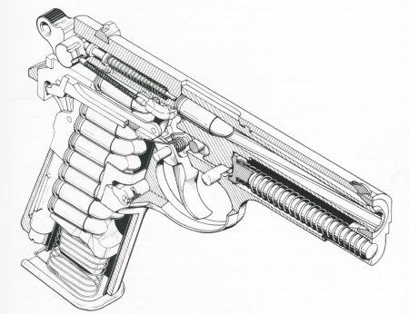 Чертёж пистолета Colt 1911