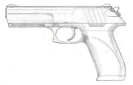 Пистолет сбоку рисунок