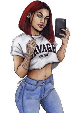 Нарисованные девушки в стиле