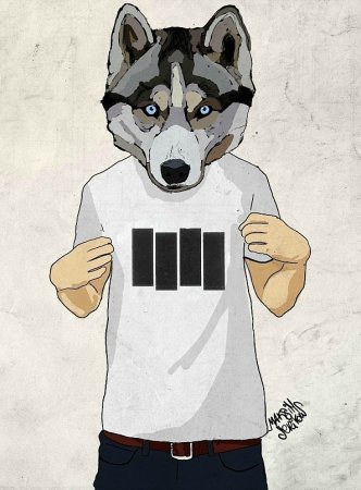 Человек с головой волка арт
