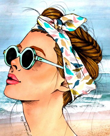 Одри Хепберн арт в очках