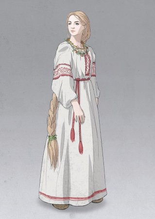 Древнерусское платье девушки