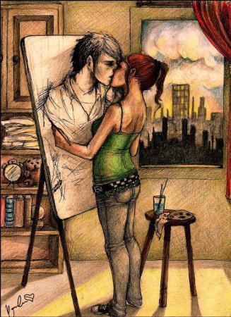 Парень и девушка рисунок