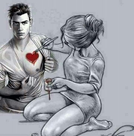 Арт парень с девушкой страсть