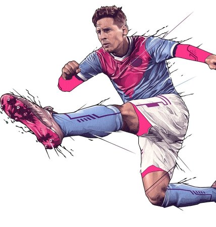 Футболист на белом фоне