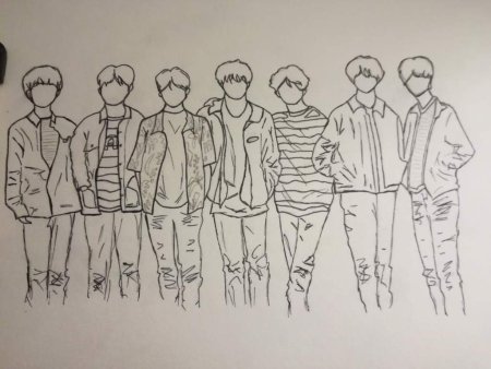 БТС группа рисовать легко