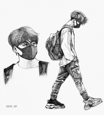 Скетчи БТС Тэхен