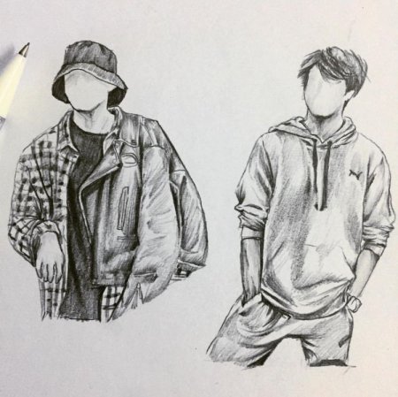 Скетчи БТС В полный рост