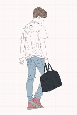 БТС В полный рост карандашом