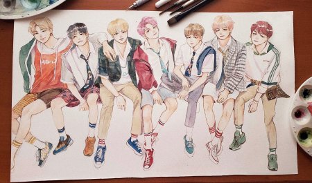 Нарисованная группа БТС