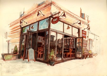 Наброски витрин кафе