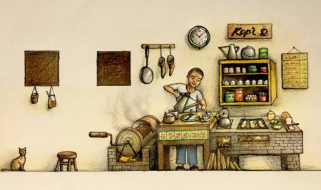 Кофейня арт рисунок