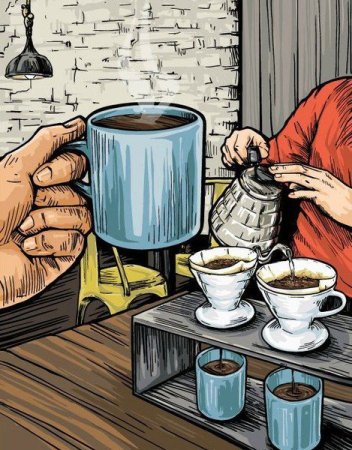 Кофейня иллюстрация