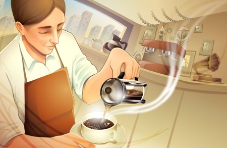 Люди с кофе иллюстрация