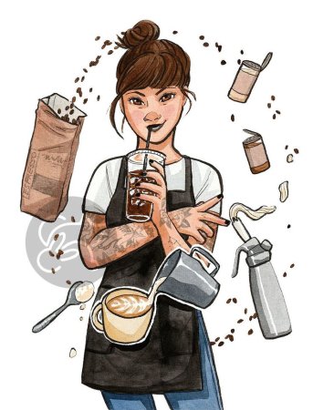 Бариста мультяшный