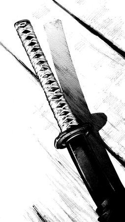 Катана тату эскиз