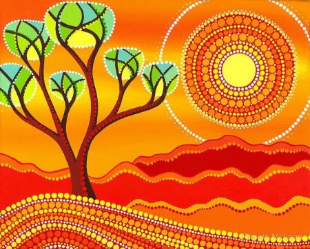 Деревья в точечной живописи