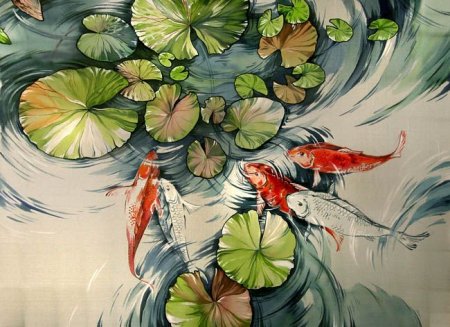 Батик рыбы Мария Каминская