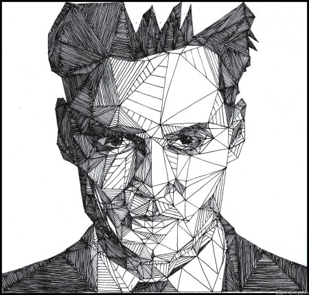 Полигональные портреты Джонни Деппа