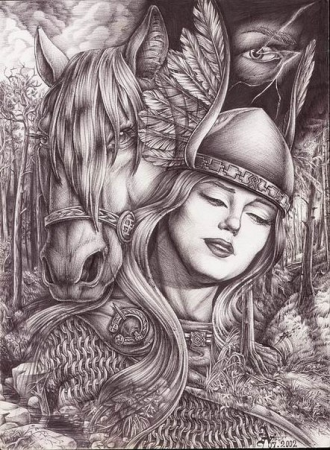 Валькирия Скандинавская мифология тату