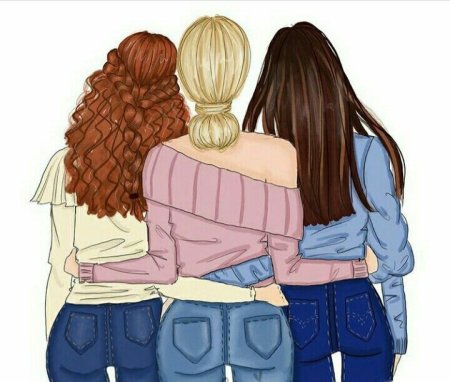 Три подруги со спины