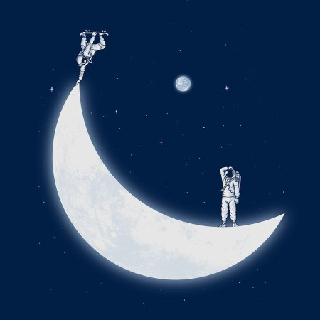 Половина Луны рисунок карандашом