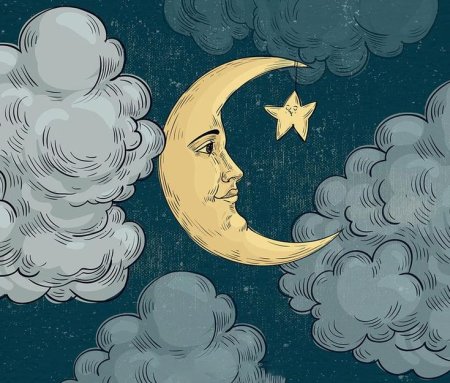 Месяц гравюра