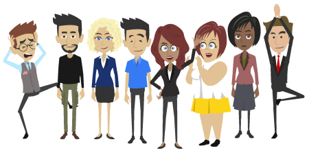 Мультяшная компания людей