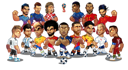 Футболисты в мультяшном стиле