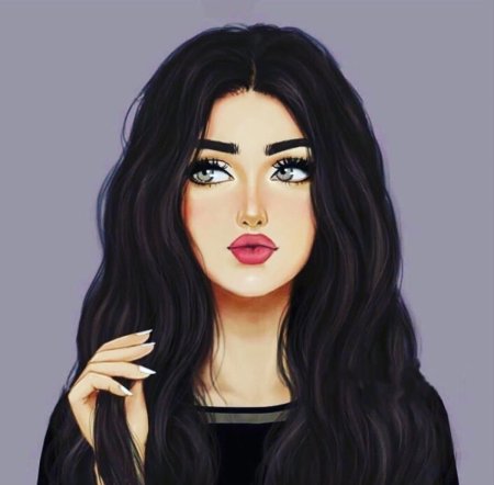 Мультяшная девушка брюнетка