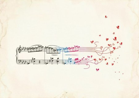 Ноты акварель