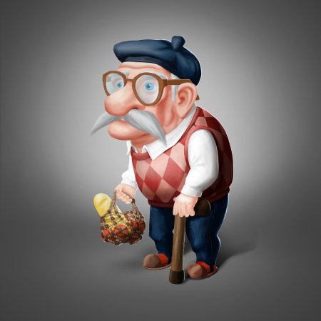 Дедушка мультяшный