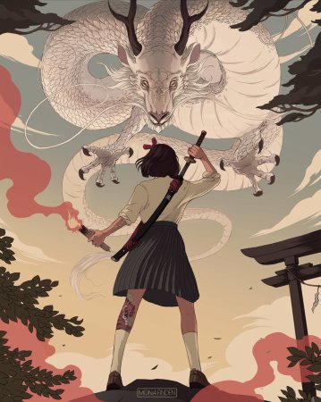 Япония Самурай гейша живопись